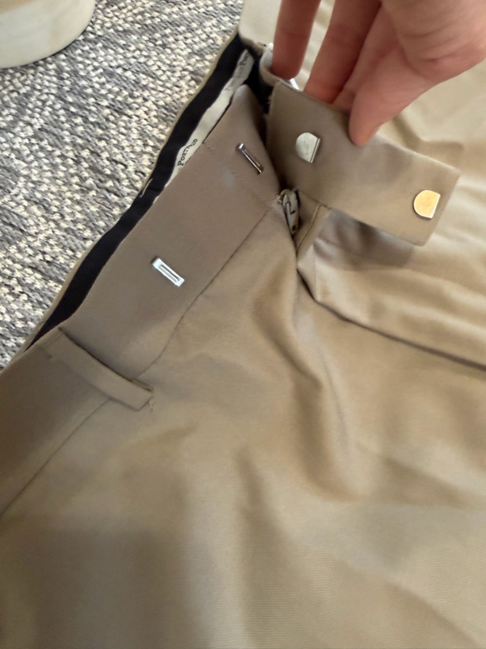 Perry Ellis Pleated Straight Dress Pants 34/32 Men's Rustic Beige Dry Cleaned - Picture 5 of 15